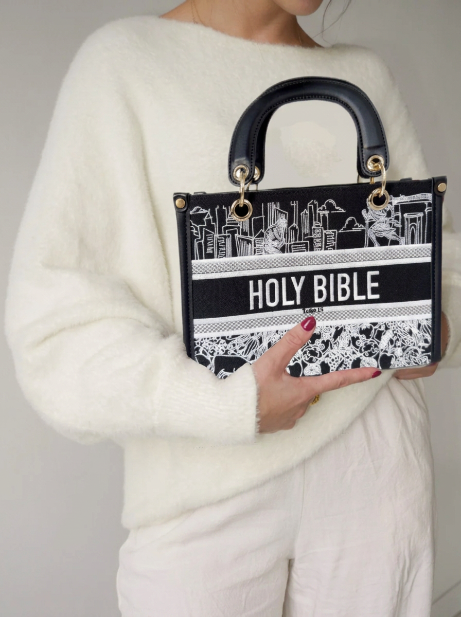 Sac chrétien HOLY BIBLE — Noir brodé (2)