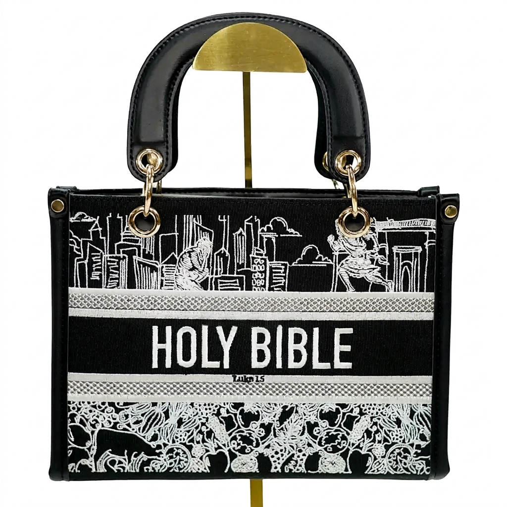 Sac chrétien Noir brodé